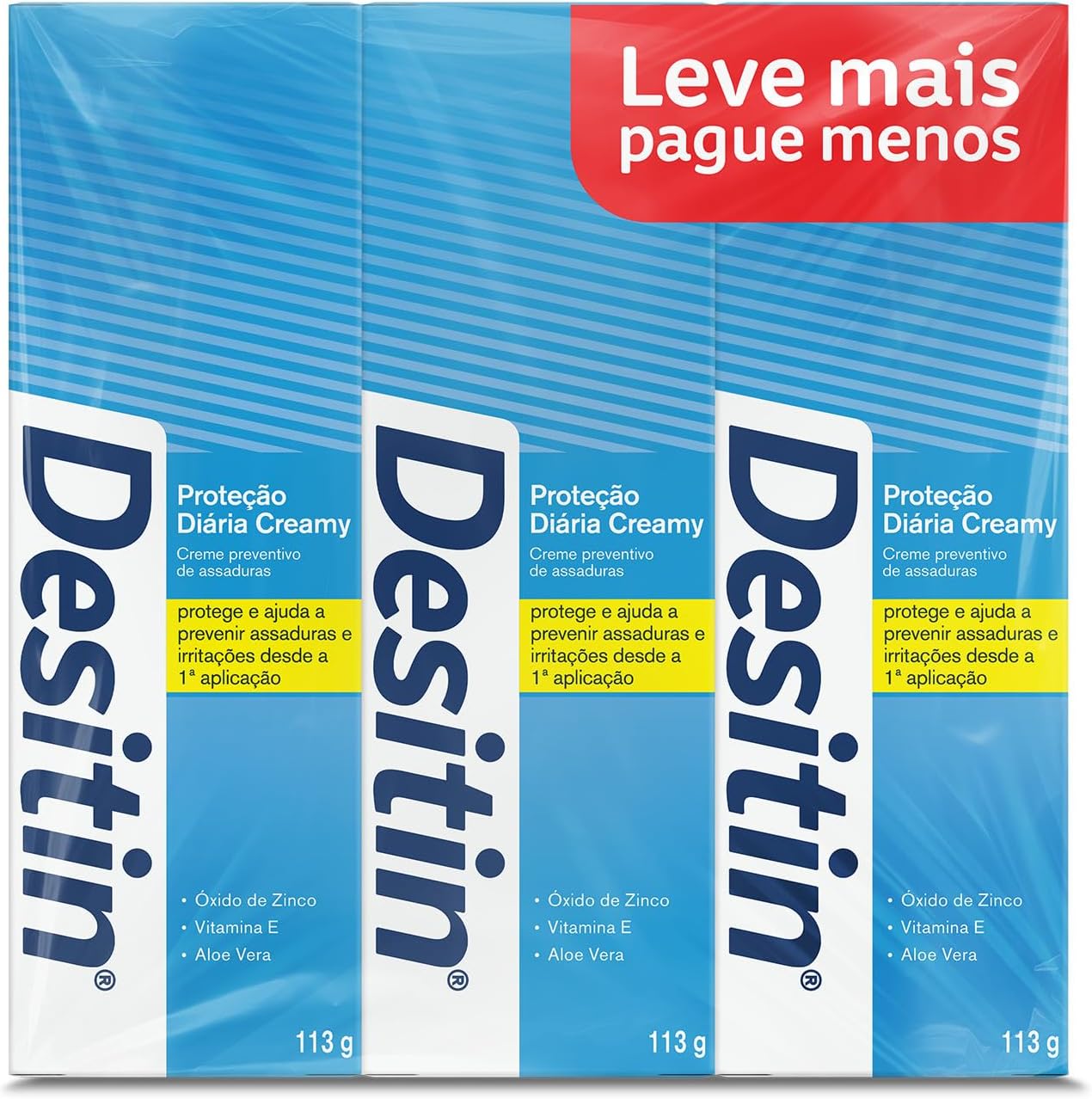 Creme Preventivo de Assaduras Desitin Creamy, Kit com 3 Unidades 113g