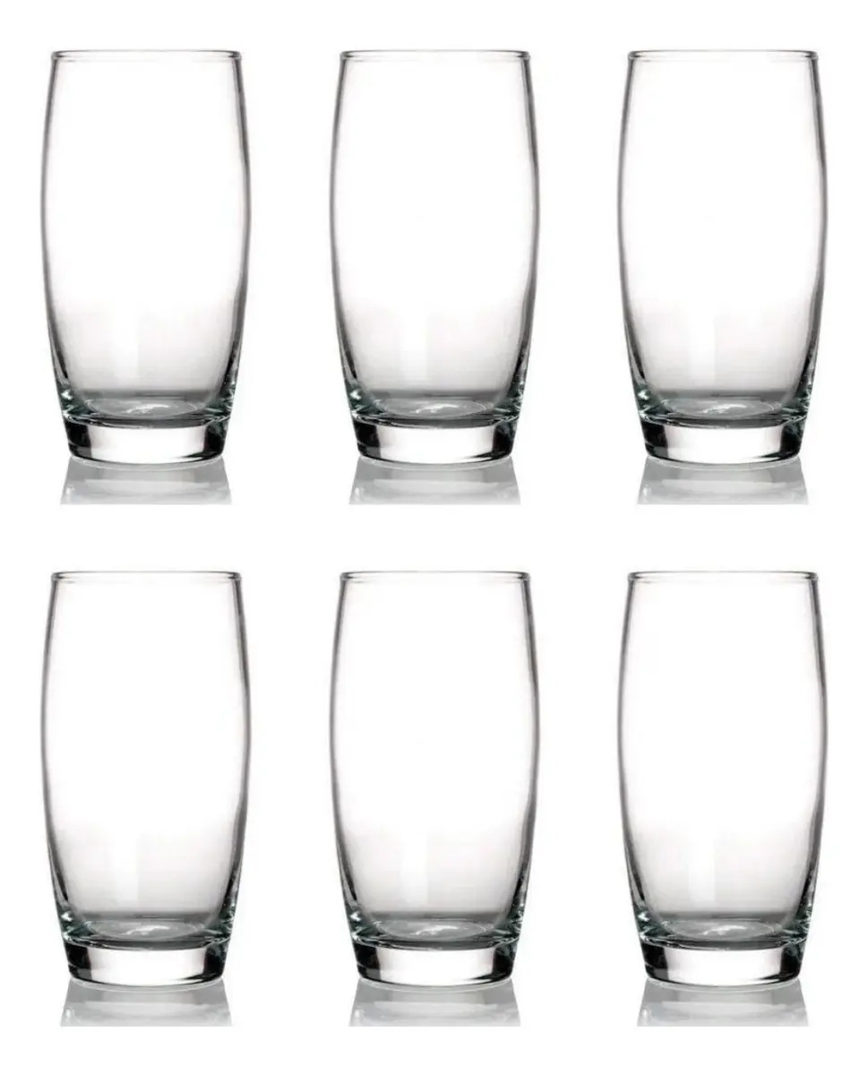 Kit 6 Copos Oca Nadir 300ml Vidro para Água e Suco