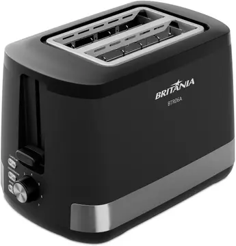 Torradeira Britânia 7 Níveis de Tostagem função descongelar reaquecer bandeja de migalhas 800W Inox BTR06A 220V