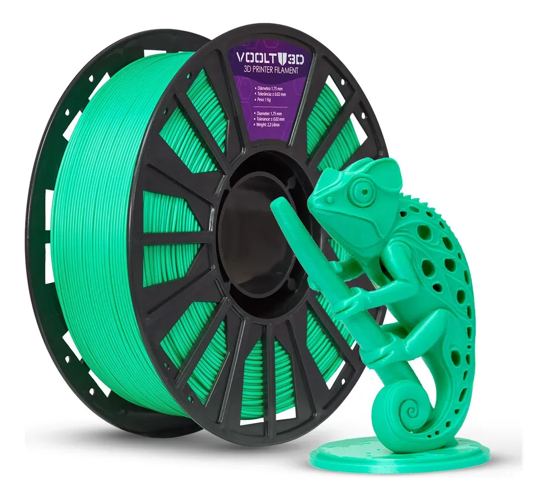 Voolt3D PLA Cor Verde Filamento Efeito Fosco Velvet Premium 1kg