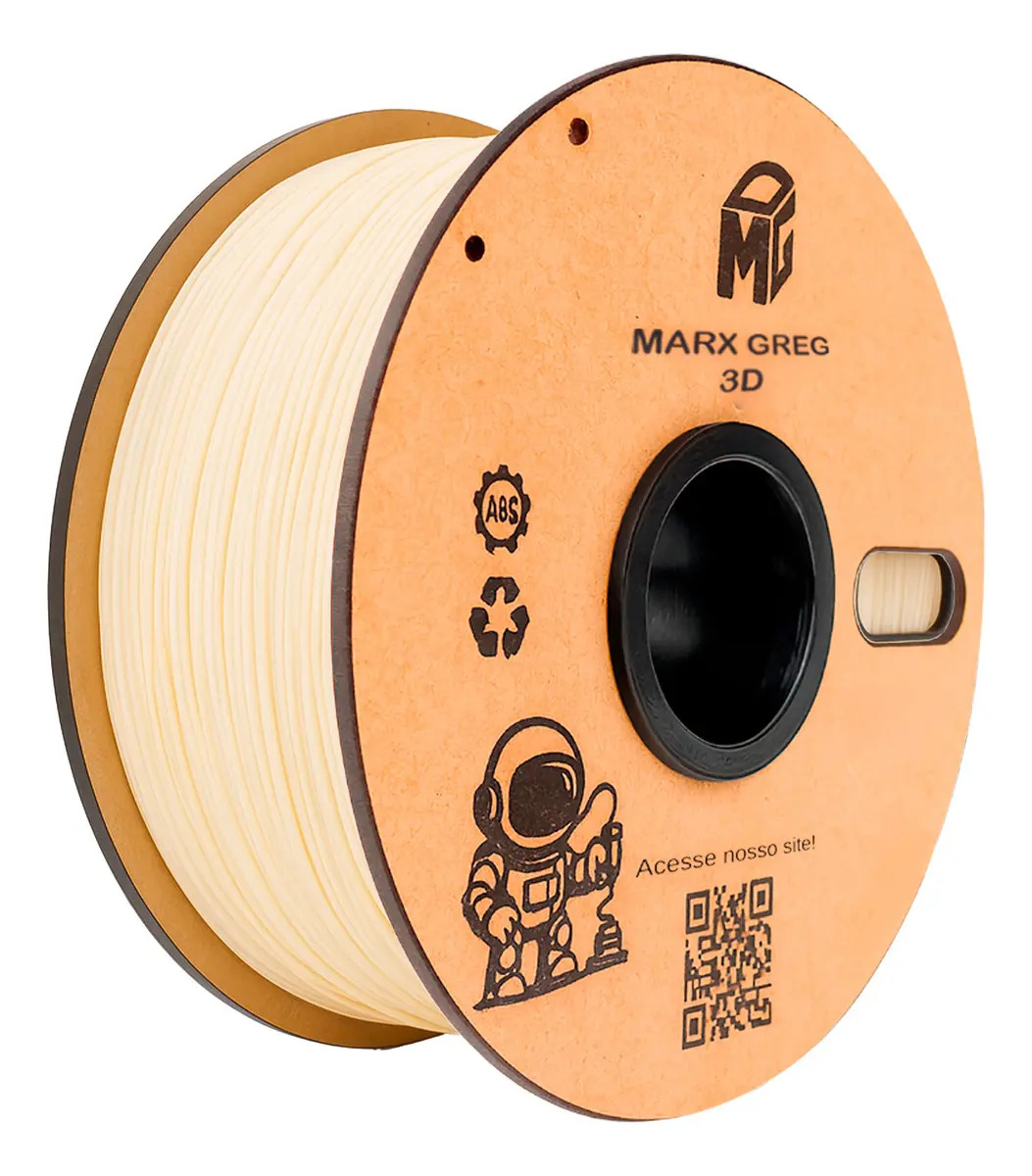 Filamento Abs Premium 1,75mm Marx Greg 3d Impressão 3d cor natural
