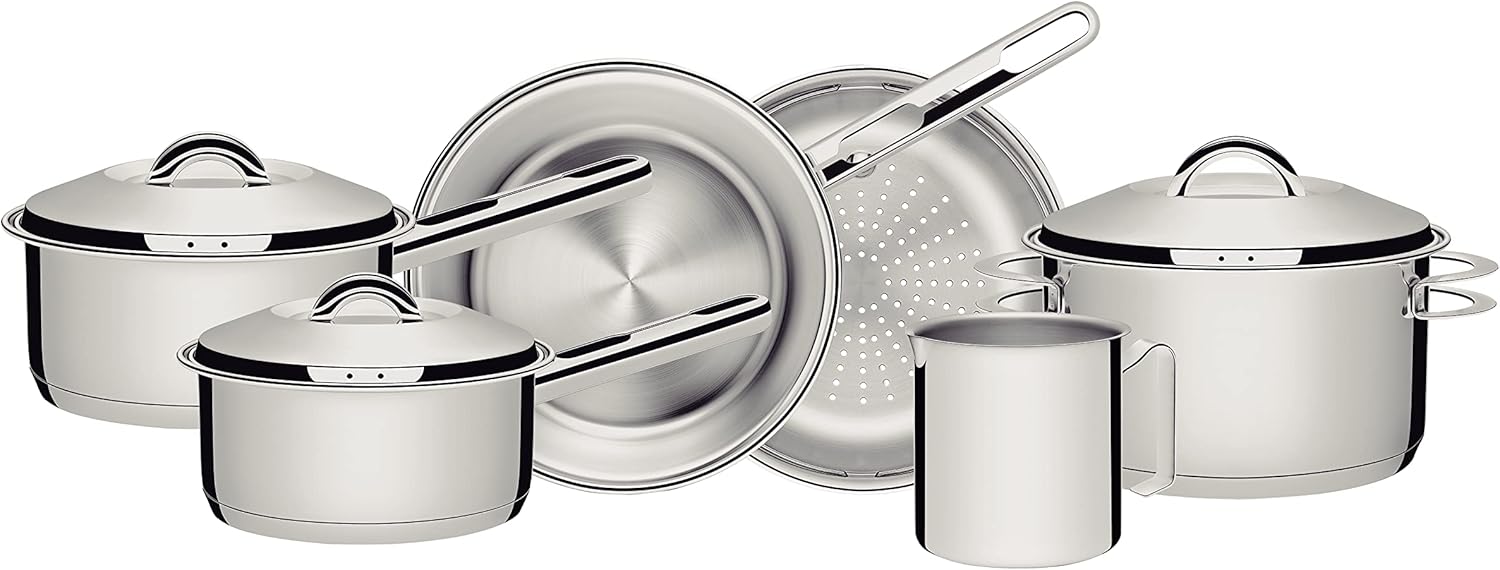 Tramontina Jogo de Panelas de Aço Inox com Fundo Triplo 6 peças Solar