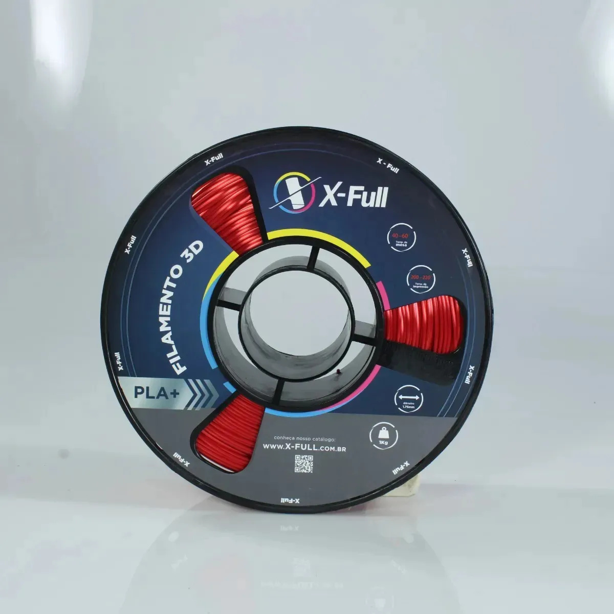 Filamento 3D X-Full PLA+ Silk Vermelho 1kg 1,75mm