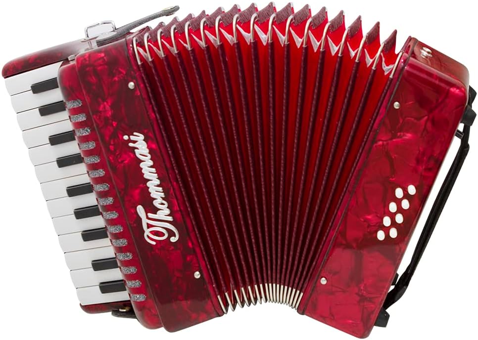 Acordeon 8 Baixos 22 Teclas TA 822 Vermelho Thommasi