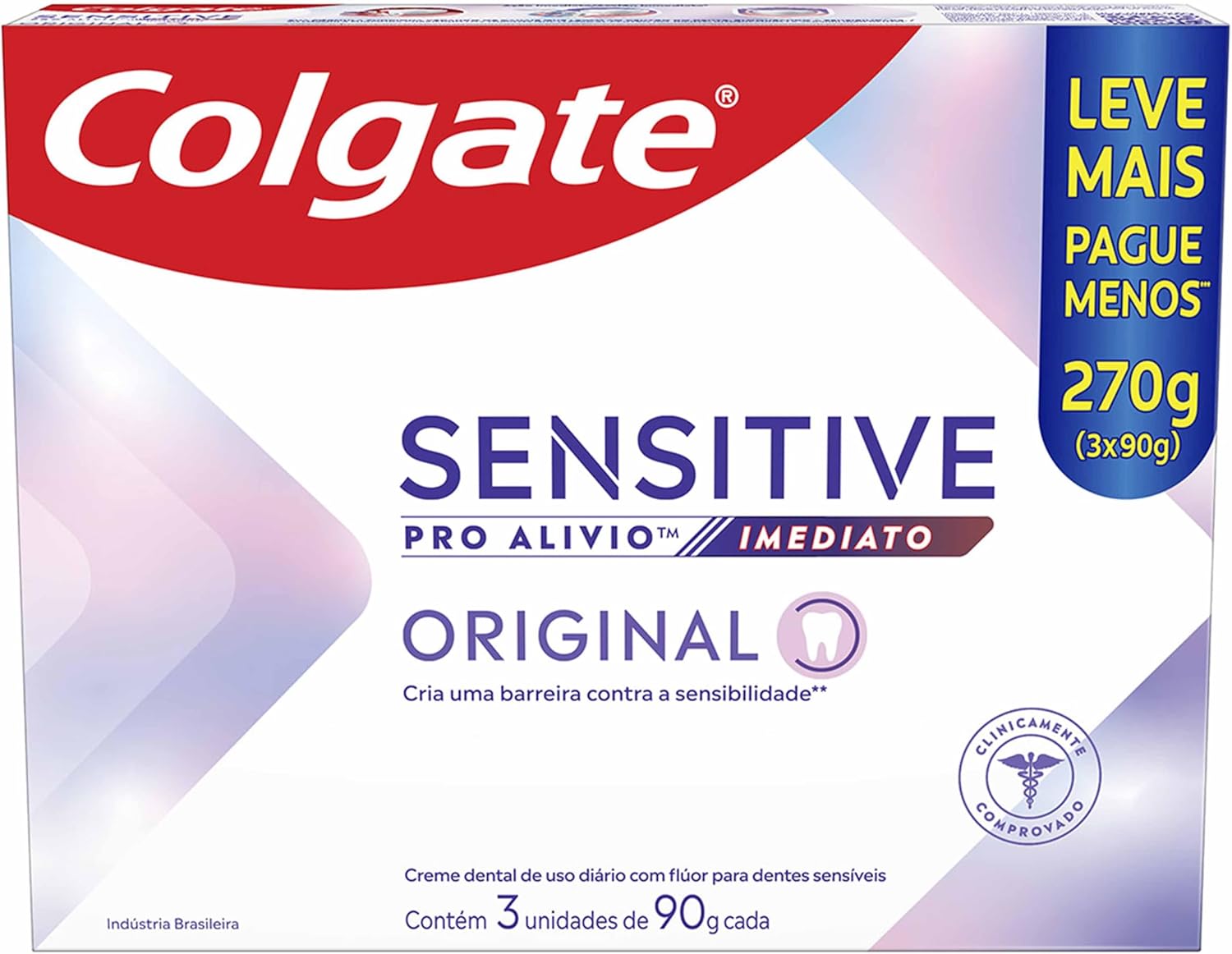Colgate Sensitive Pro Alívio Imediato Creme Dental, 3x90g