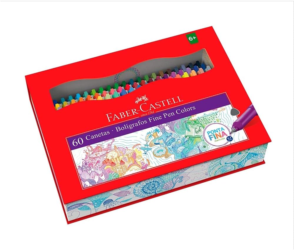 Caneta Ponta Fina, Faber-Castell, Fine Pen Colors, FPB/ES60ZF, 60 Cores