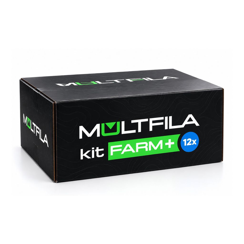 Kit Farm 12kg Filamento PLA Multfila 1,75mm | 12 Rolos de 1kg Branco ou Preto | Impressão 3D FDM