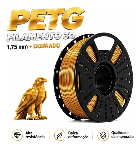 Filamento Petg Premium 1kg Speed Impressora 3d,cores Dourado Dourado
