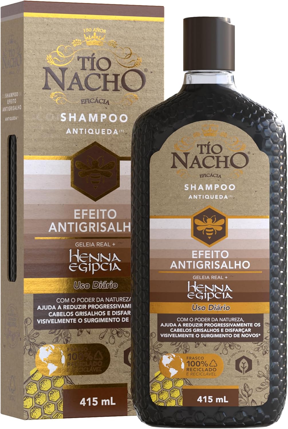 Tío Nacho Antigrisalho Shampoo 415ml - Henna, Geleia Real e Antiqueda