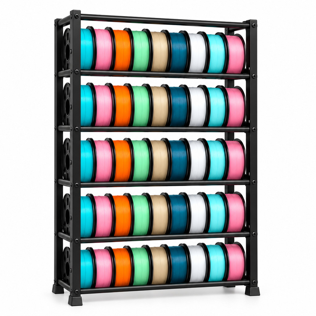 Rack Organizador para 45 Filamentos 3D | Suporte para Carretéis 5 Níveis | PLA PETG ABS | Multfila