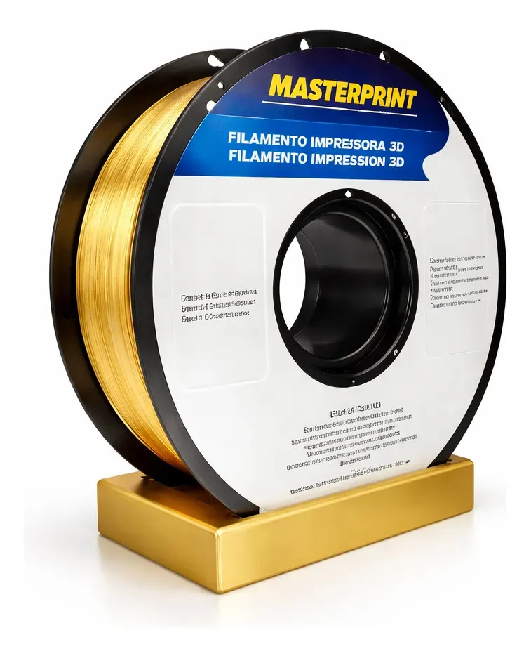 Filamento Pla Cores Impressão 3d 1kg1,75 Masterprint Dourado-silk
