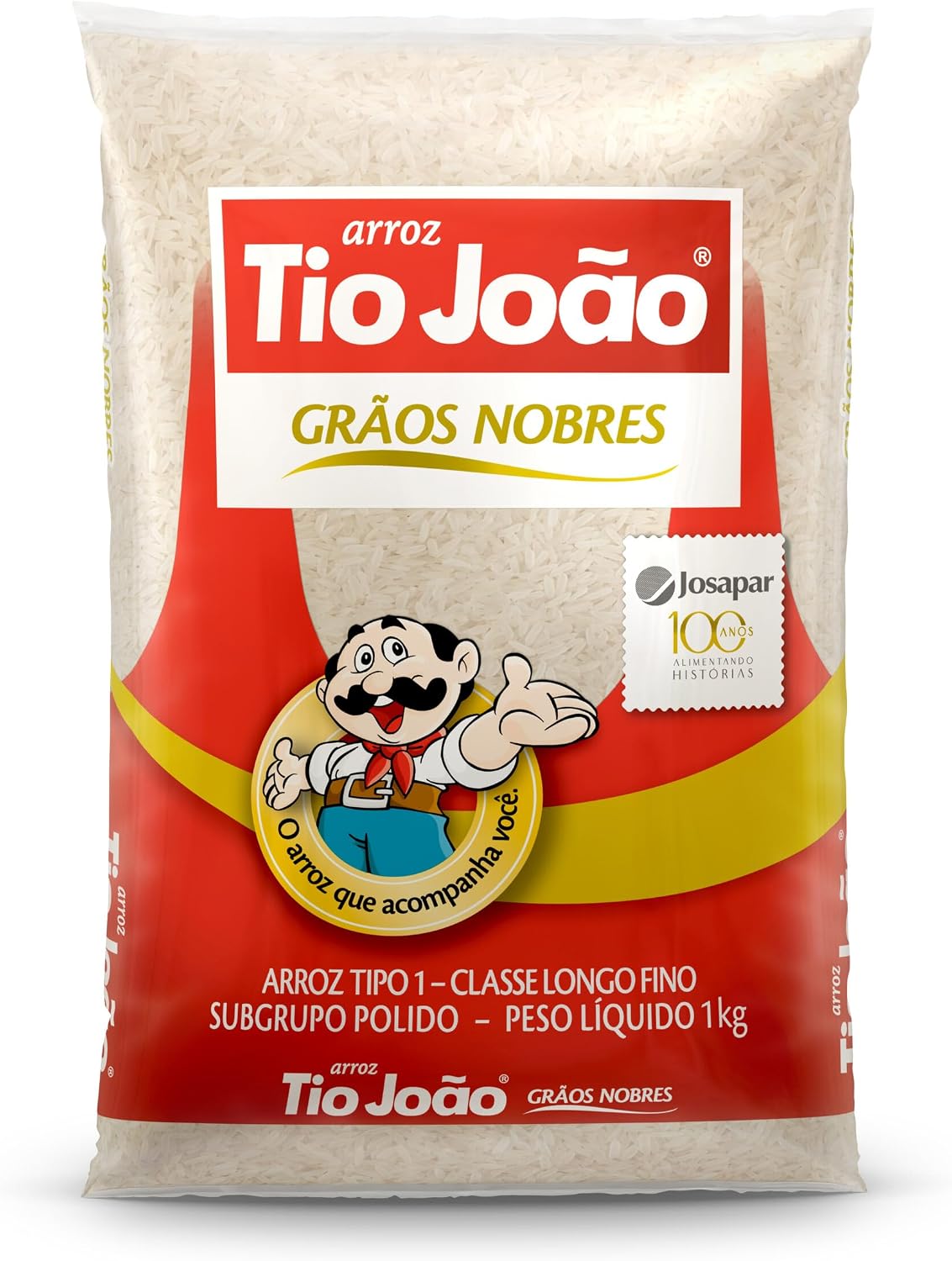 Arroz Branco Tio João Grãos Nobres - 1kg