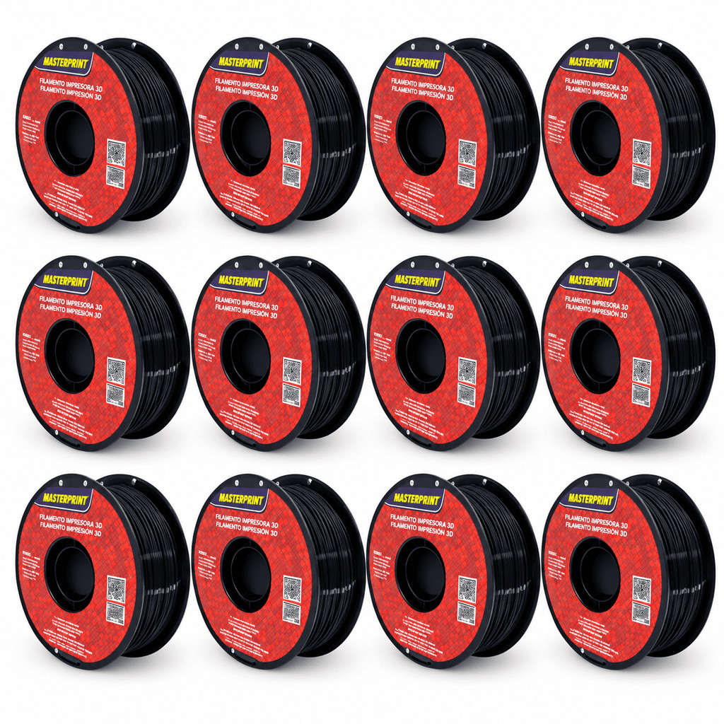 Kit 12 Filamentos Para Impressora 3d Petg 1,75mm 1kg Preto
