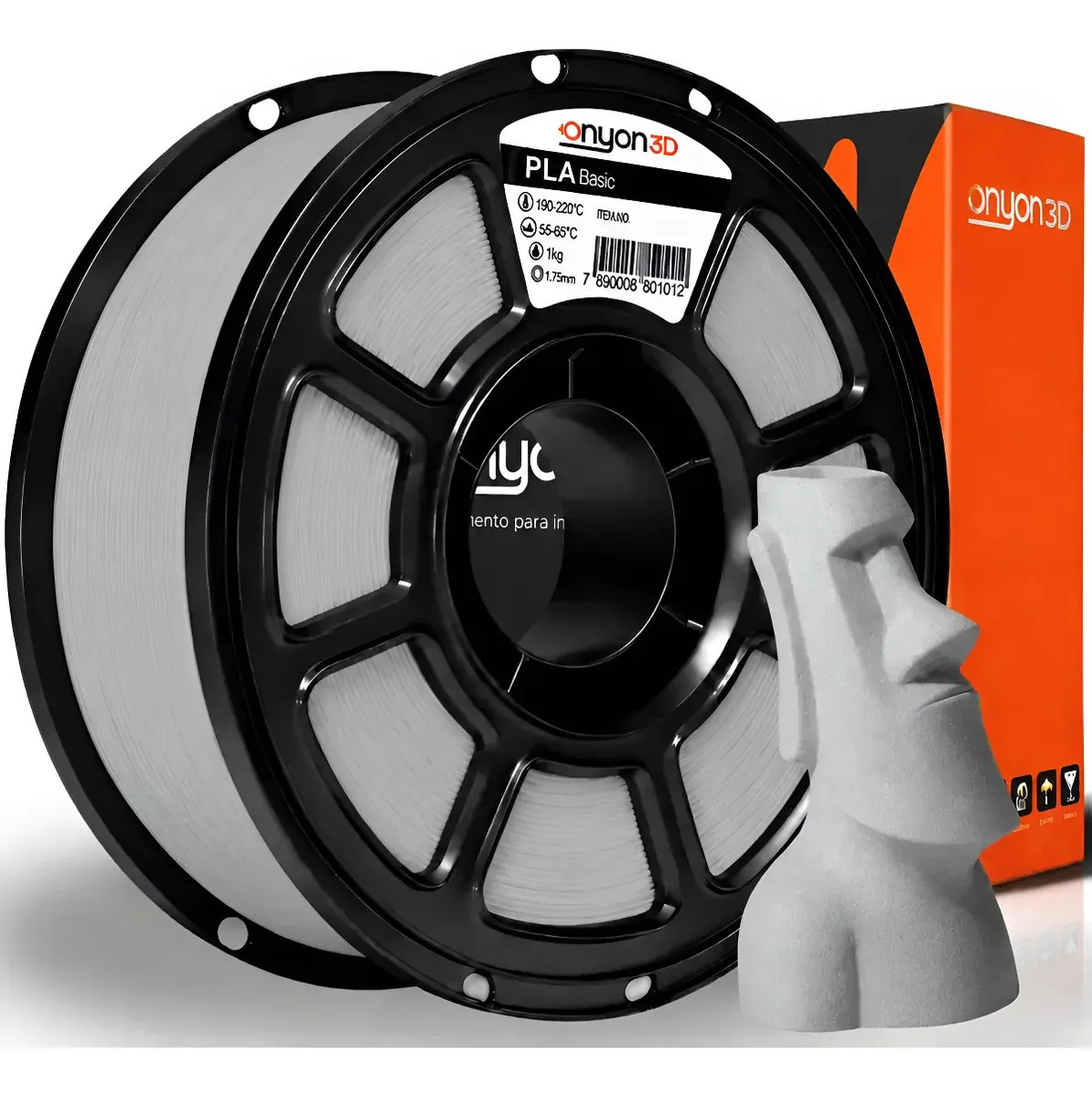 Filamento Pla Impressão 3d High Speed 1kg Onyon3d 1.75mm Ful Cinza