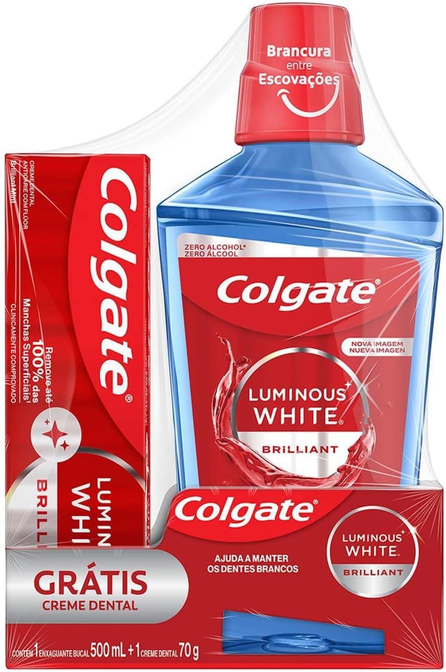 Colgate Luminous White Kit Enxaguante 500ml e Creme Dental 70g