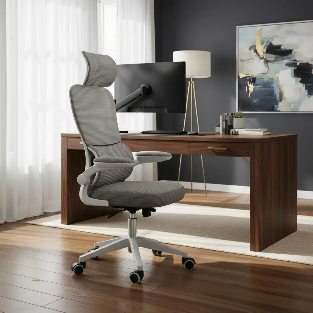 Cadeira Escritório Ergonômica Genebra G500 NR-17 Luvinco Cor Cinza Com Suporte Lombar Estofado Mesh