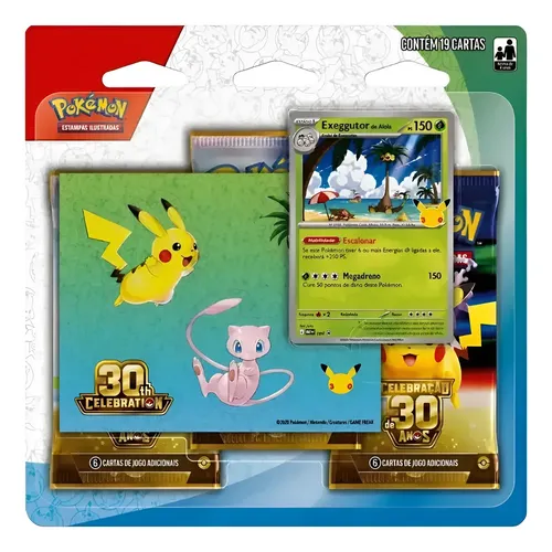 Pokémon Coleção 30 Anos Blister Triplo Exeggutor Copag Português