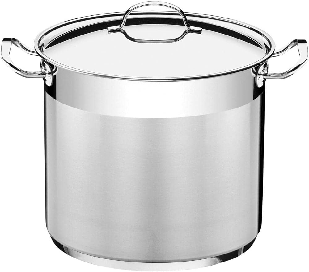 Caldeirão Tramontina Professional em Aço Inox Fundo Triplo com Tampa e Alças 28 cm 15,7 L
