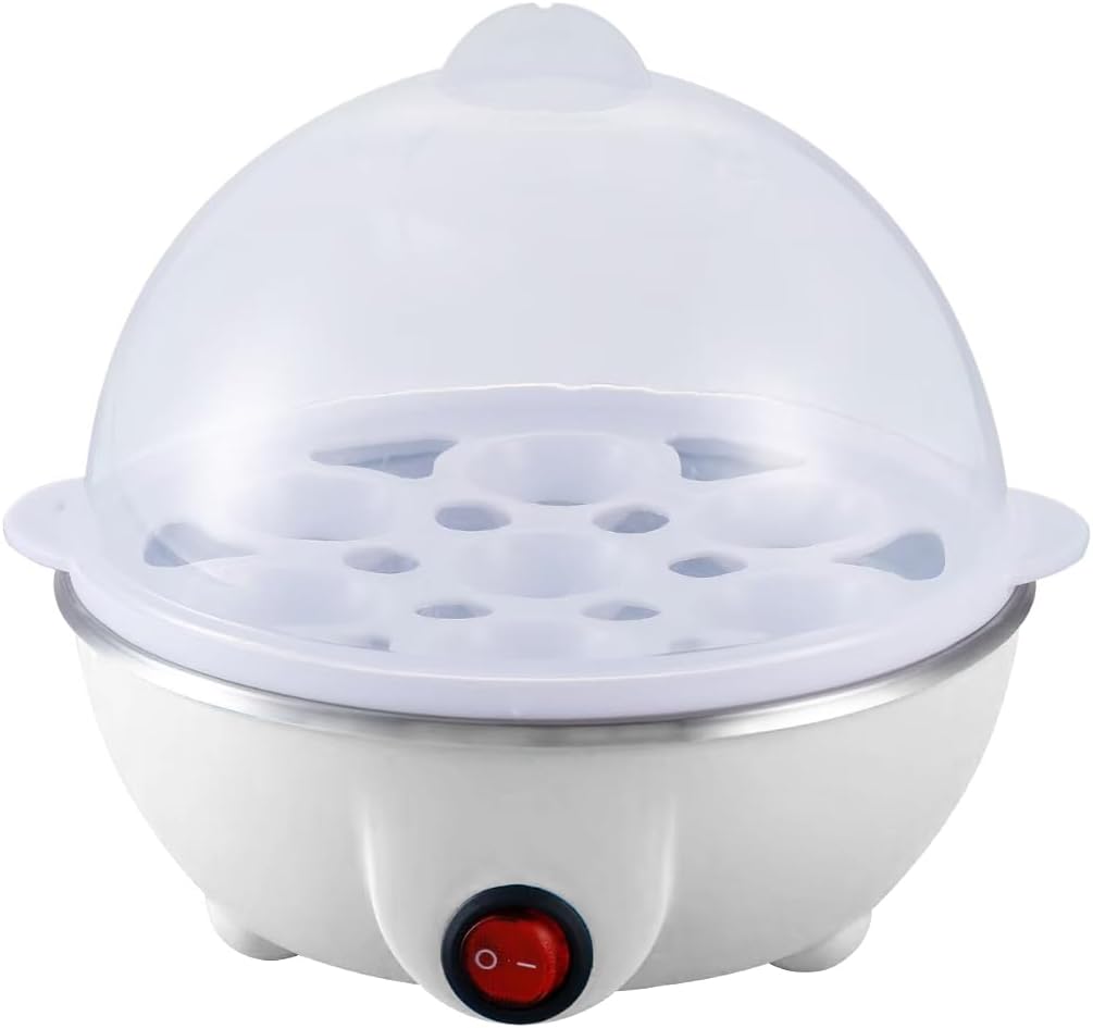 Cozedor de Ovos Eletrico Cozinhar Ovos Eletrico - Rosa, Azul, Amarelo, Branco (Simples/Duplo Camada) (Branco-Simples, 110V)