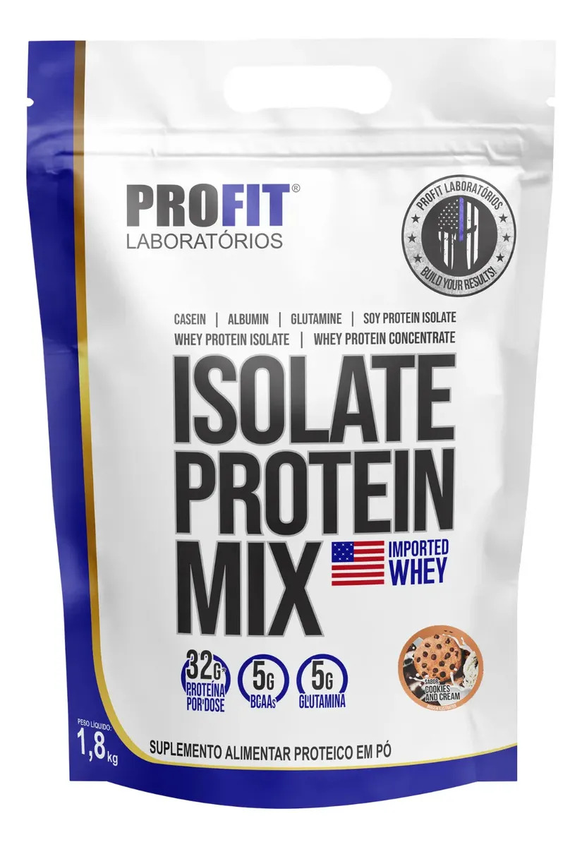Suplemento en pó ProFit Laboratórios Proteínas de Isolate Protein Mix sabor cookies and cream x 1.8kg