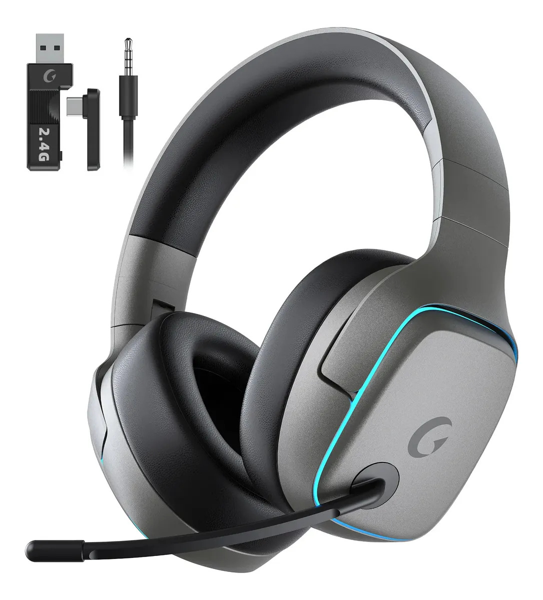 Wireless Headset Gamer Para Ps4/ps5/xbox/pc/mac/switch 50mm Cor Cinza-ferro