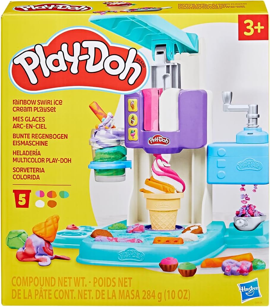 Play-Doh, Massinha de Modelar Infantil, Sorveteria Colorida - Conjunto de Brinquedo com Acessórios e 5 Potes - A partir de 3 Anos