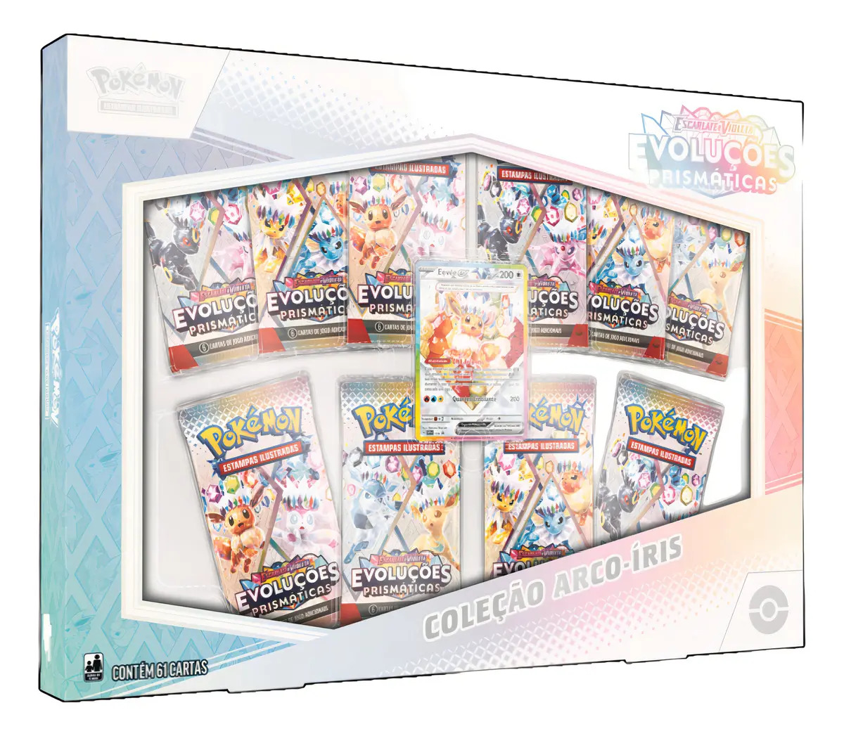 Pokémon Box Evoluções Prismáticas Coleção Eevee Arco Íris