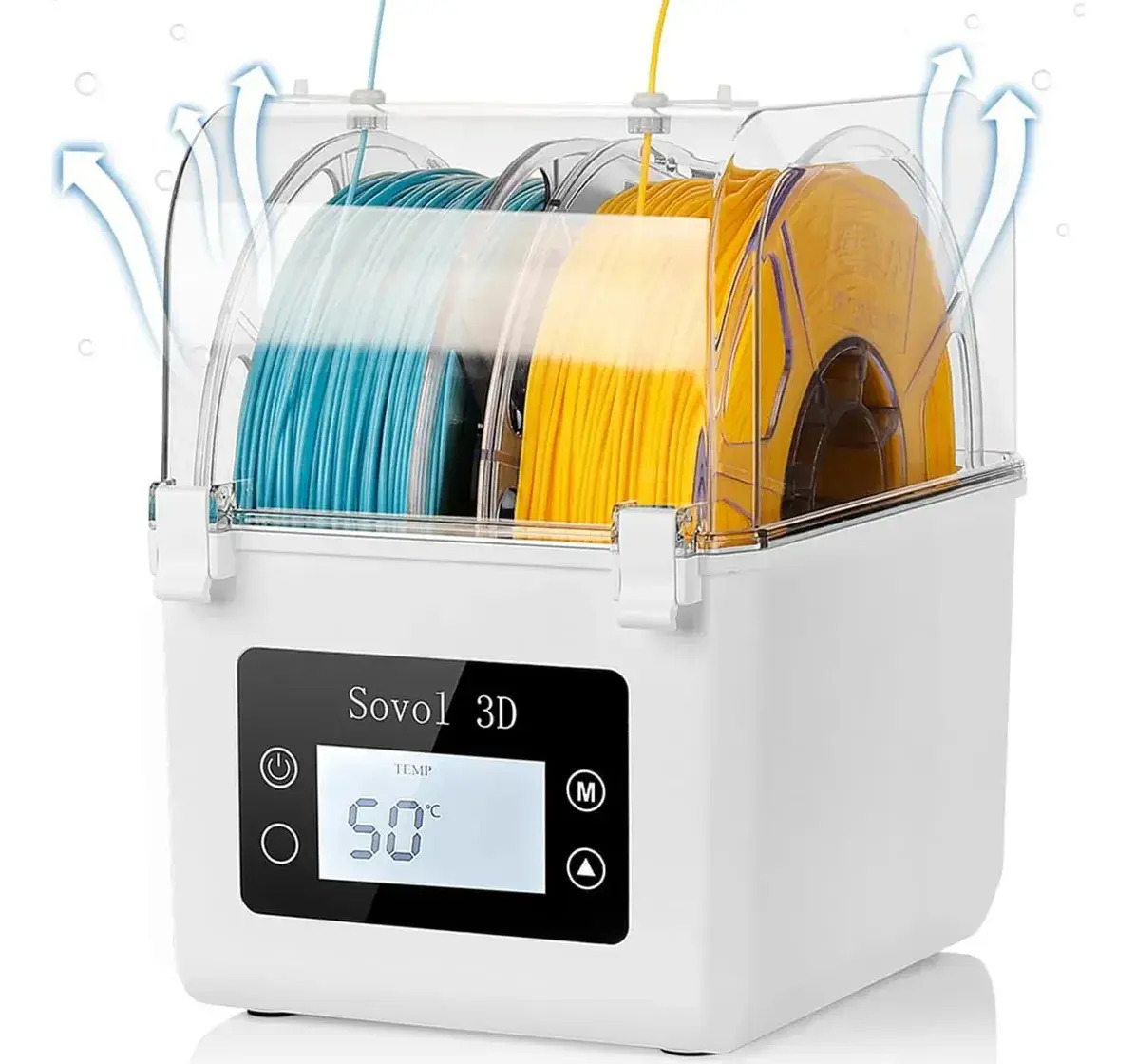 Caixa de secador de 2 filamentos Sovol Sh01 Pla+, petg, tpu, abs, cor branca