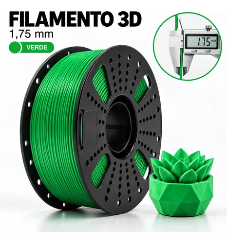 Filamento Petg 1,75mm 1kg Para Impressora 3d Verde