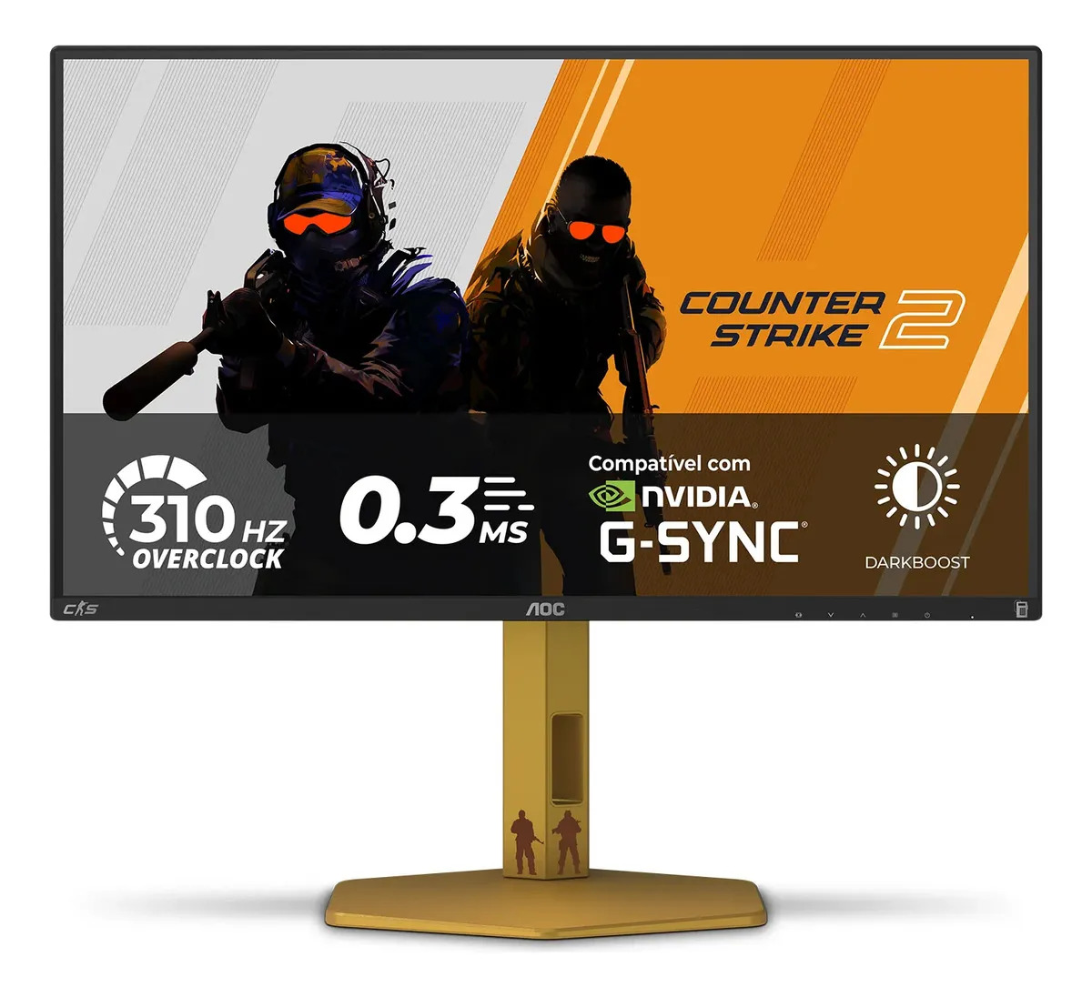 Monitor Gamer AOC AGON CS2 25" 310Hz 0.3 ms HDR400 IPS Base Ajustável CS25G