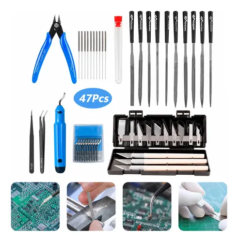 Kit 47 De Acessorios Ferramentas Completo Para Impressão 3d Cinza