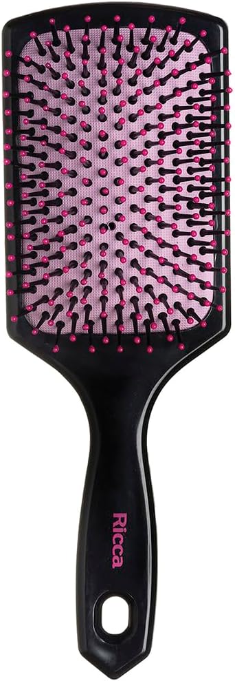 Ricca, Escova Black Pink, Raquete, Desembaraça e escova, Para todos os tipos de cabelos