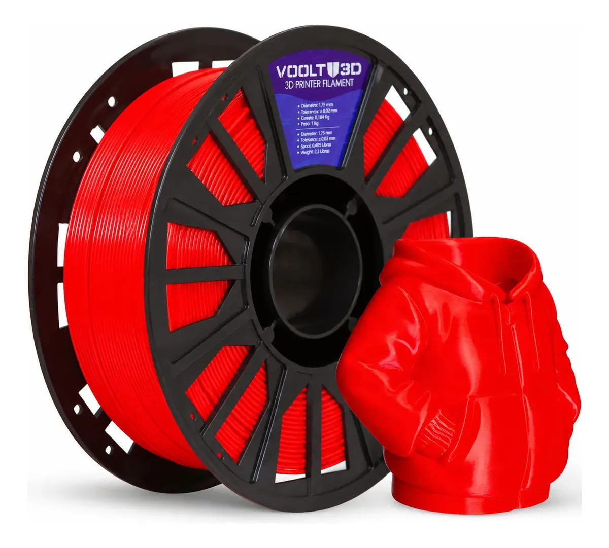 Filamento Petg Vermelho 1kg Imprimir Peças 3d Fab