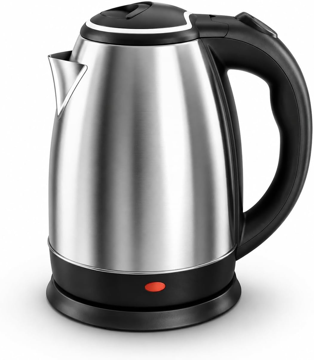 Chaleira Elétrica 1.8 Litros Inox Desligamento Automatico Cor Aço 110V Aquecimento Rápido Segura Café Chá Fácil Abertura Premium GT