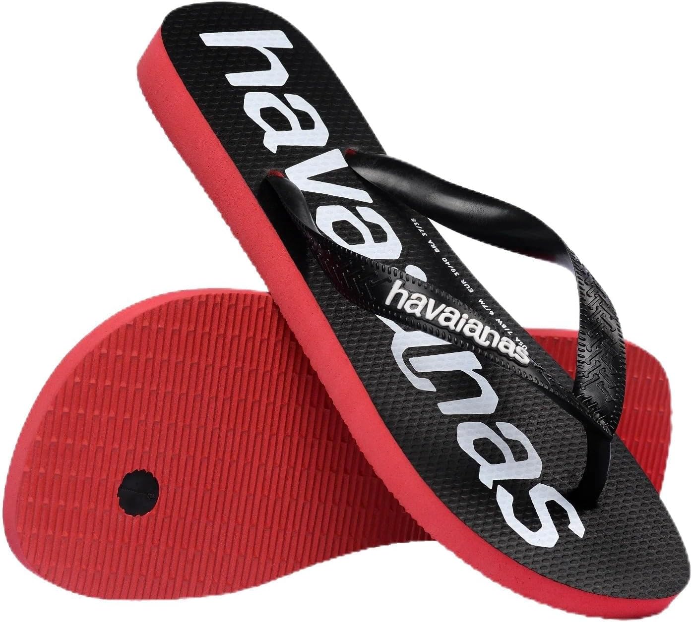 Chinelo Havaianas Top Logomania Cor: Preto/Vermelho Tamanho- 41/42