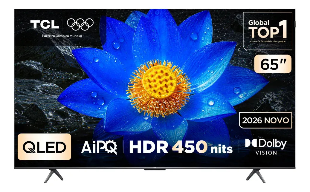 Smart TV TCL 65 Polegadas QLED 4K P8LS WiFi Bluetooth Google TV HDR10+ 120 Hz DLG VRR 65P8LS