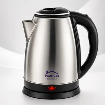 Chaleira Elétrica Inox 1,8L 1000W ou 1200W Desligamento Automático - Bule Jarra Cafeteira Elétrica Aquece Água Rápido