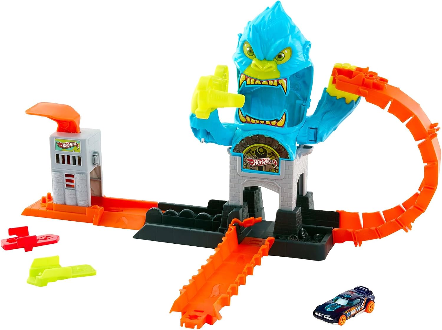 Kit Pista Hot Wheels City Oficina Gorila Mattel 4 Anos Ou Mais
