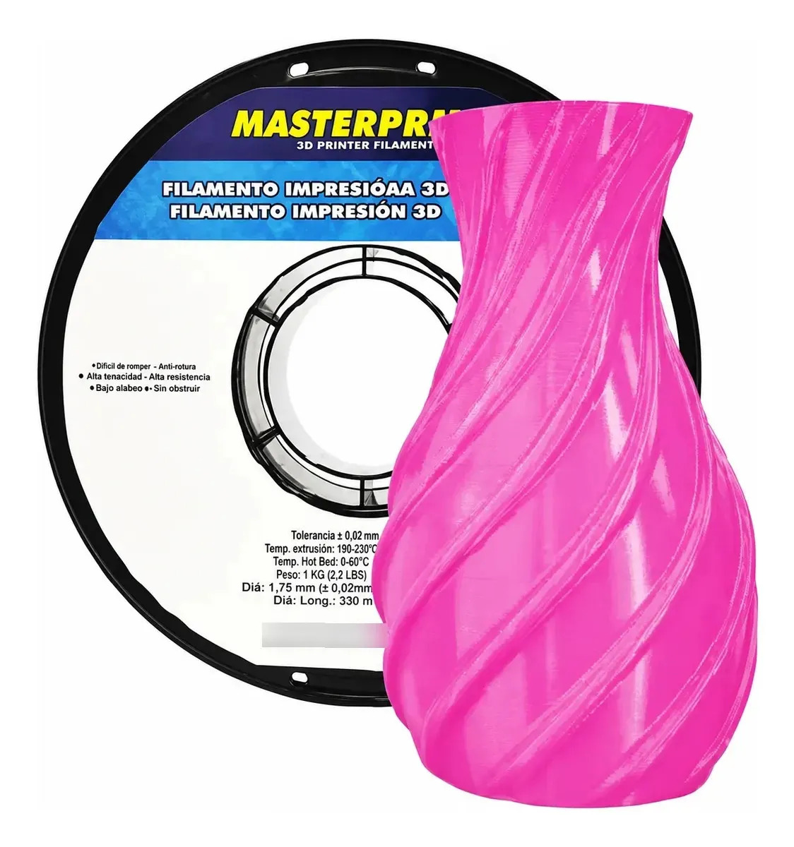 Filamento 3d Masterprint Pla 1.75mm 1kg Cor Silk Rosa