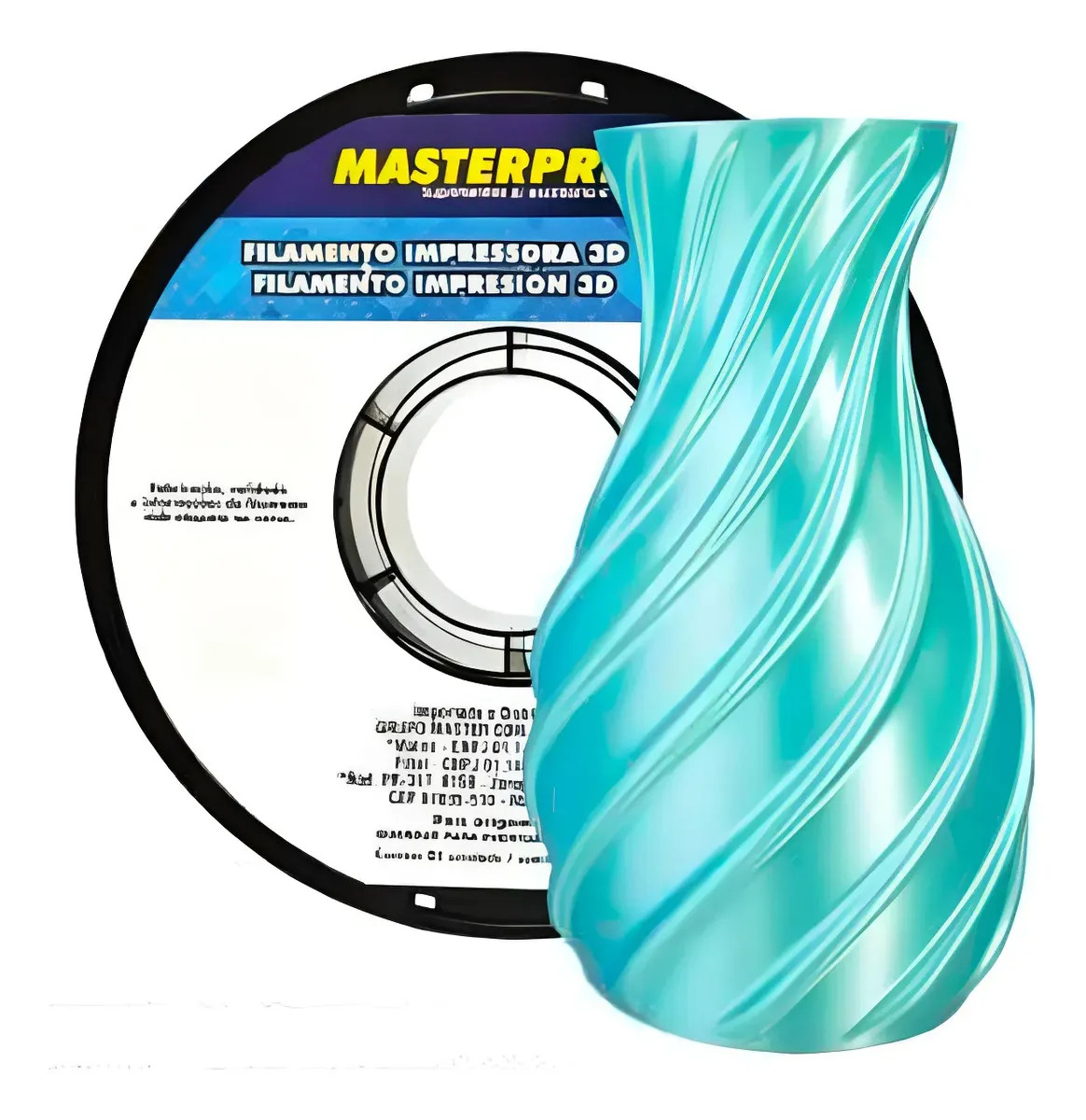 Filamento Impressora 3d Silk Azul Lago Pla 1.75mm 1kg Silk Azul Lago