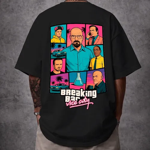 Camiseta Oversized Breakiingg Badd Vice Style Unisse Ref4900 Preto P Personalizado