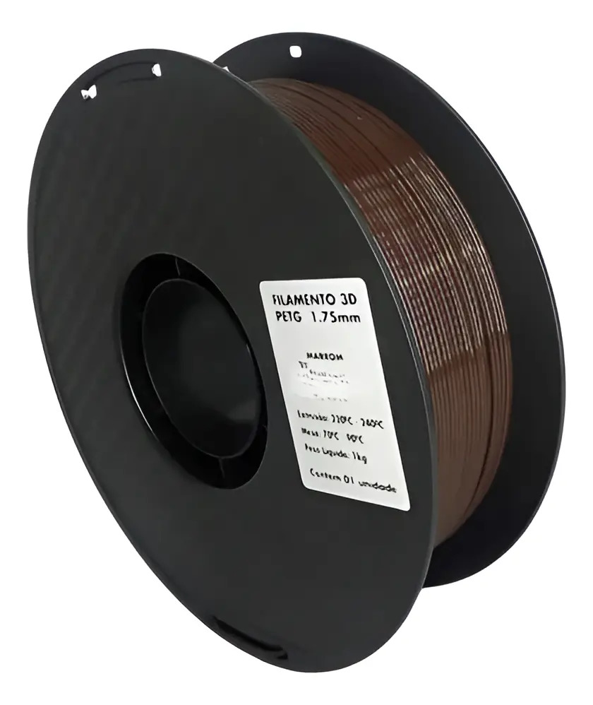 Filamento 3D Masterprint PETG 1,75mm 1kg Marrom Impressora Alta Resistência