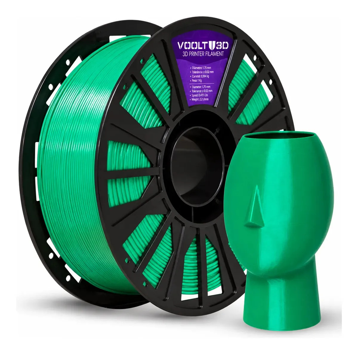 Filamento Petg Verde 1kg Impressão Fabricação Nacional Voolt3D Imprimindo Mundo