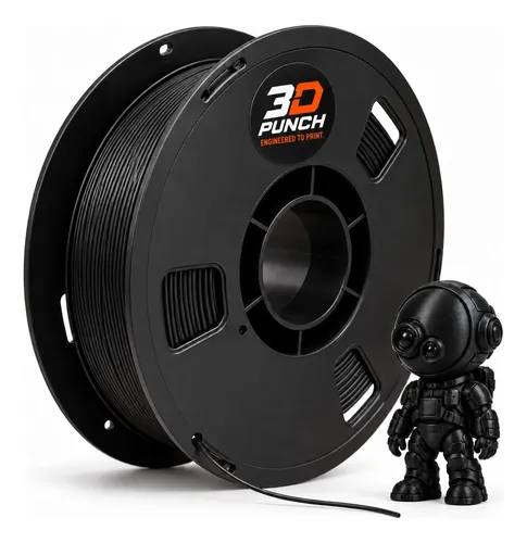 Filamento Pla Premium 1kg 1.75mm - 3d Punch Preto
