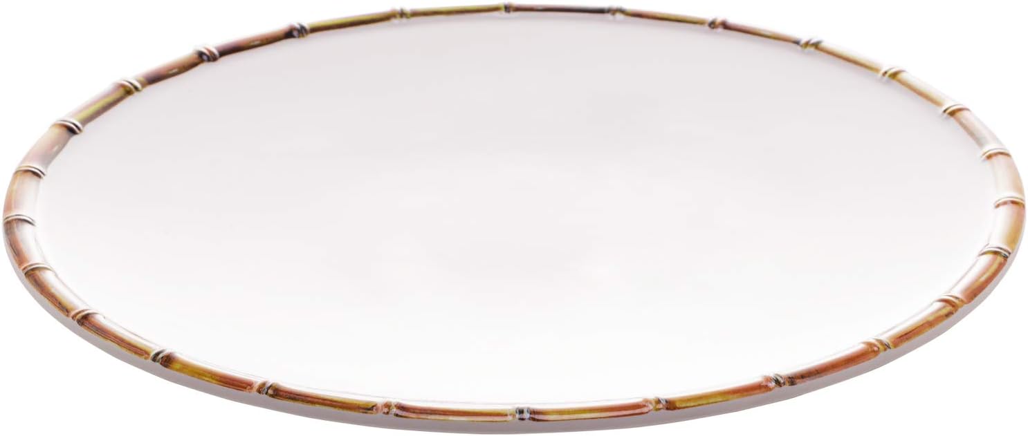 WOLFF - Prato Raso Melamina Bambu Branco 27cm