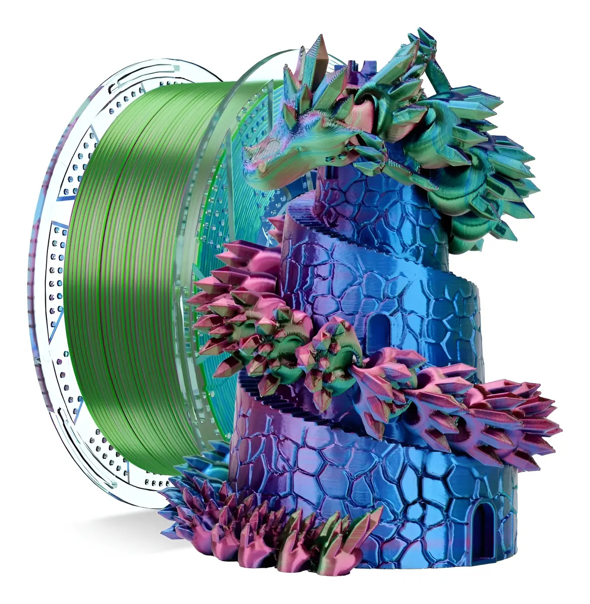 Filamento 3D Tricolor Pla Silk 1,75 mm 1 kg Impressora Conjure Cor Vermelho Azul Verde_Y