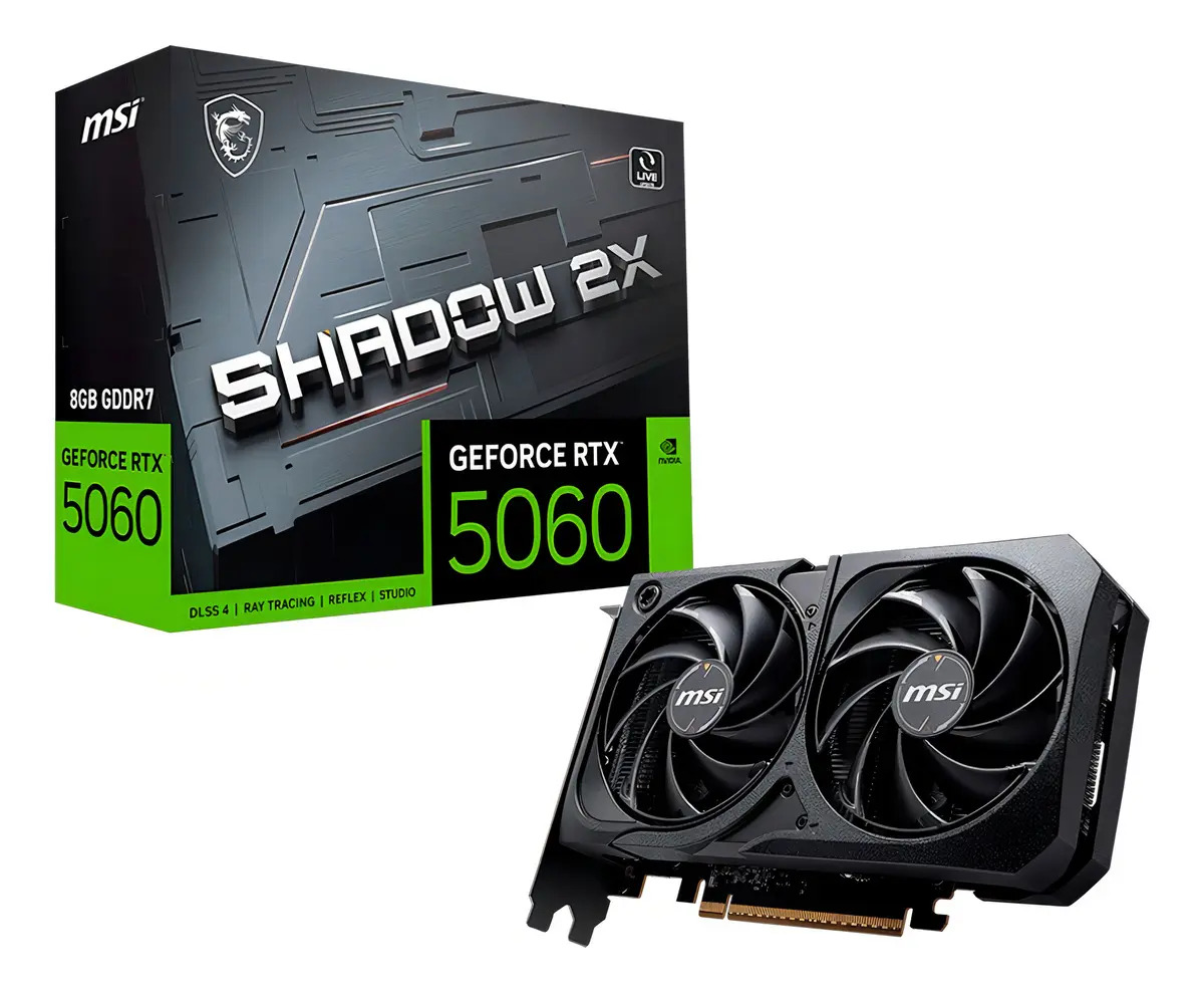 Placa De Vídeo Nvidia Msi Geforce 5060 8gb shadow 2x oc Edition