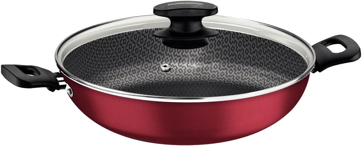 Panela Wok Aluminio, Loreto, Tramontina, Vermelho, 28 cm