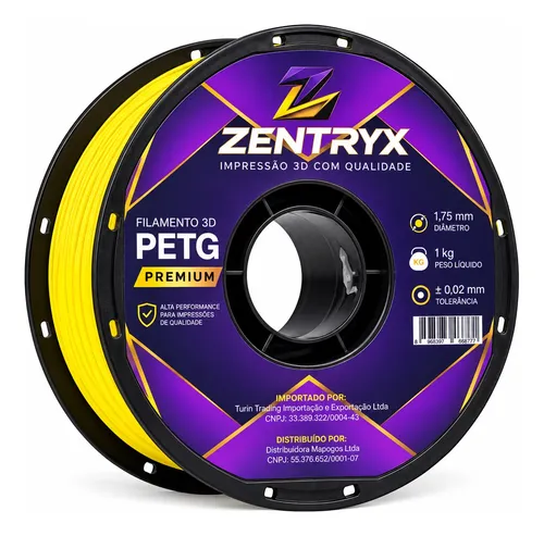 Filamento Petg 1 Kg Impressoras 3d 1.75mm Embalado A Vacuo Amarelo
