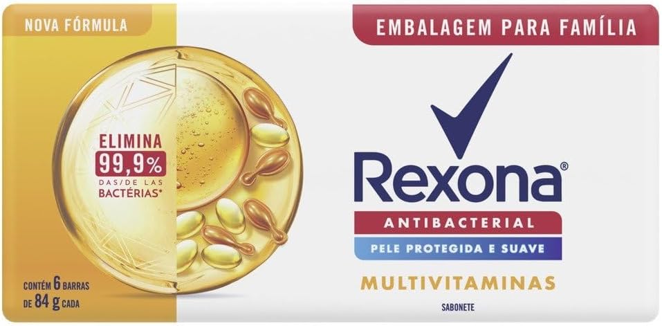 Rexona Sabonete Em Barra Multivitaminas 84G 6 Barras